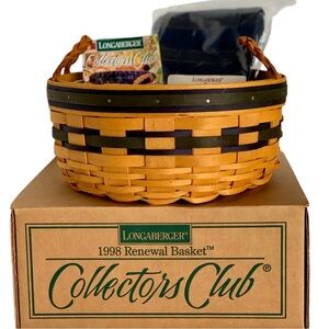1998 NIB Longaberger Collectors Club Renewal Basket, Liner & Protector